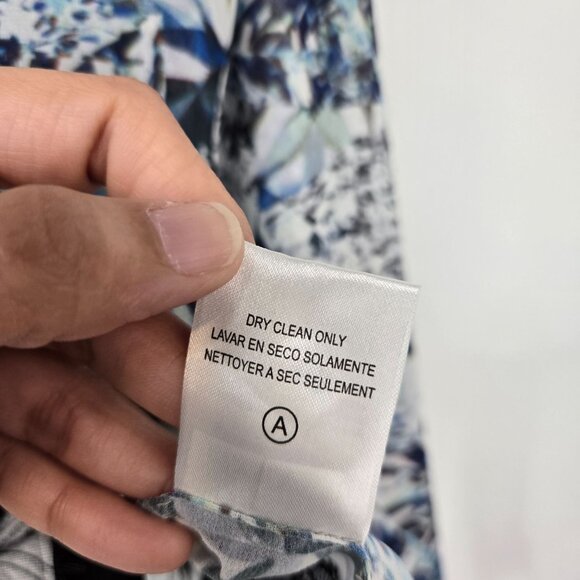 Sachin & Babi Blue Diamond Print Long Sleeve Sheer Mesh Top Women's Size 2 - Picture 12 of 12